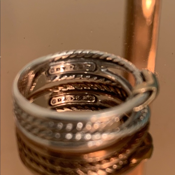 David Yurman Size 6.5 Crossover X Ring 925 Sterling Silver 18k Gold. - Picture 4 of 7